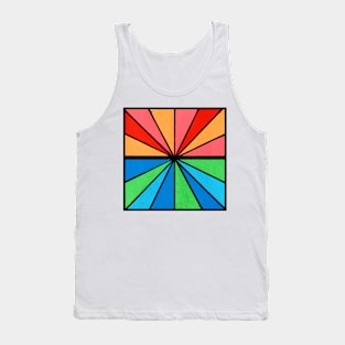 Sunrise Sunset Geometric Abstract Acrylic Painting Tank Top